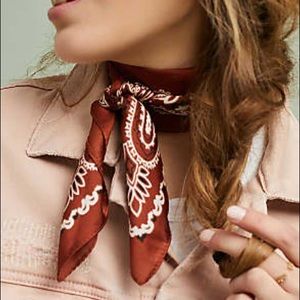 Brown Silk Anthropologie Scarf